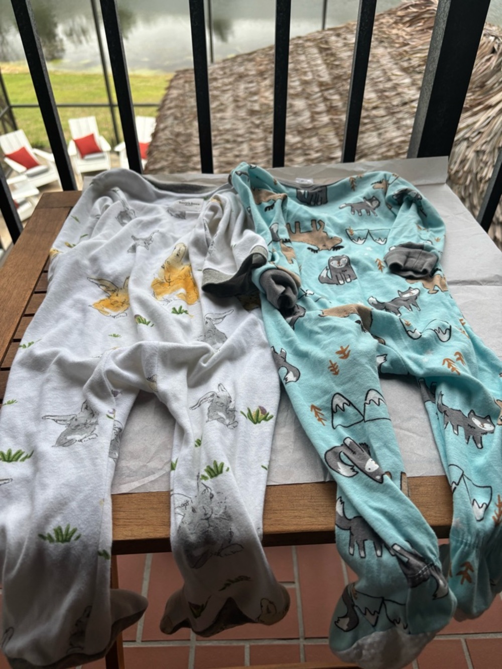 Unbranded Kids' Footed One-Piece Pajama - Blue & White - Picture 13 of 13